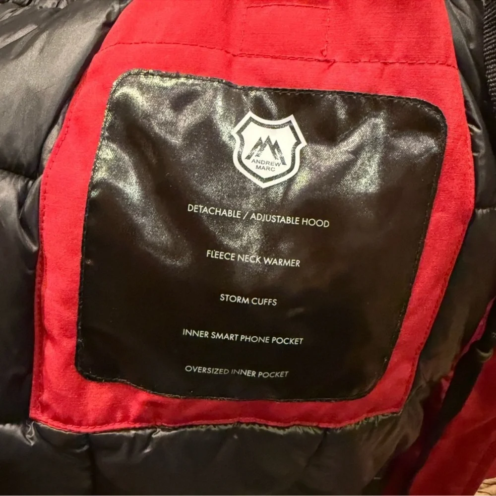 Andrew Marc Women's Bold Red parka  Jacket - Picture 5 of 12